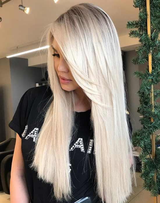 Coupe de cheveux longs cheveux blonds