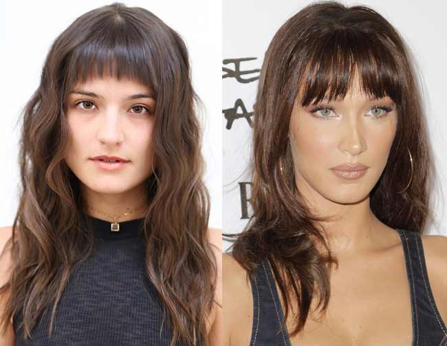 Fashionable long haircuts with short bangs