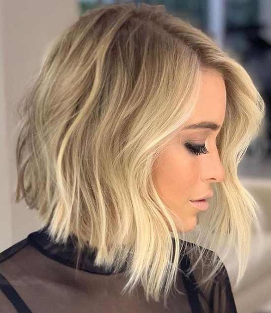 Blonde with a fashionable haircut