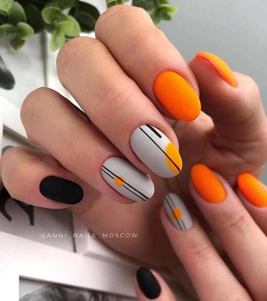 Black and orange manicure