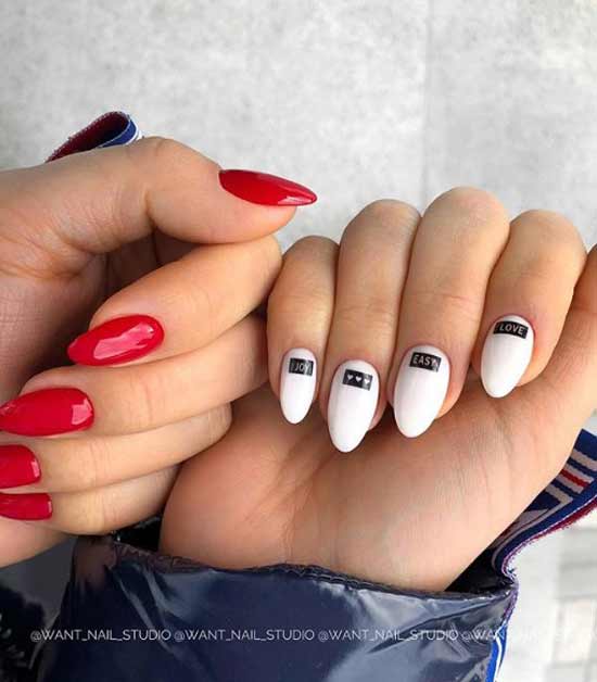 White and red manicure