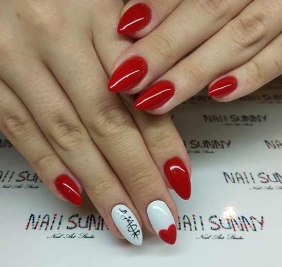 Red and white nail designs