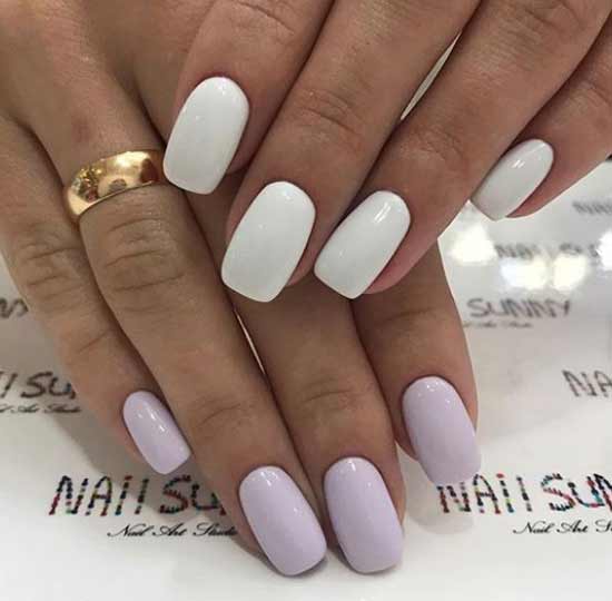 White with lilac design