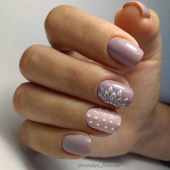 Lilac beige dots design