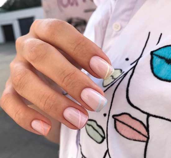 Nude-pastel manicure