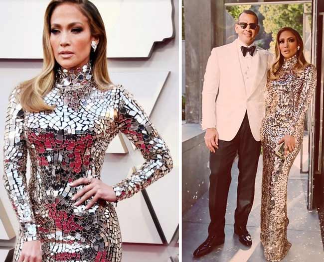 Jennifer Lopez in a dress at the Oscars 2019