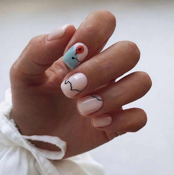 Simple manicure with lines