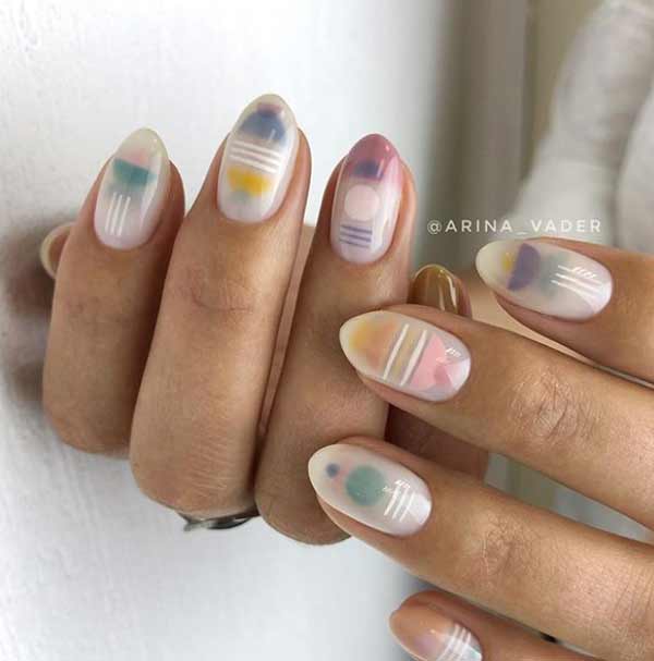 Watercolor nail design