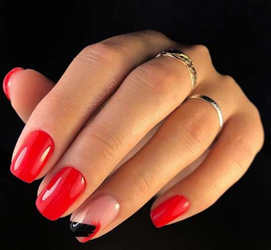 Simple manicure with brush strokes