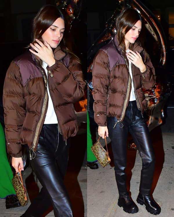 Kylie Jenner in a fashionable down jacket