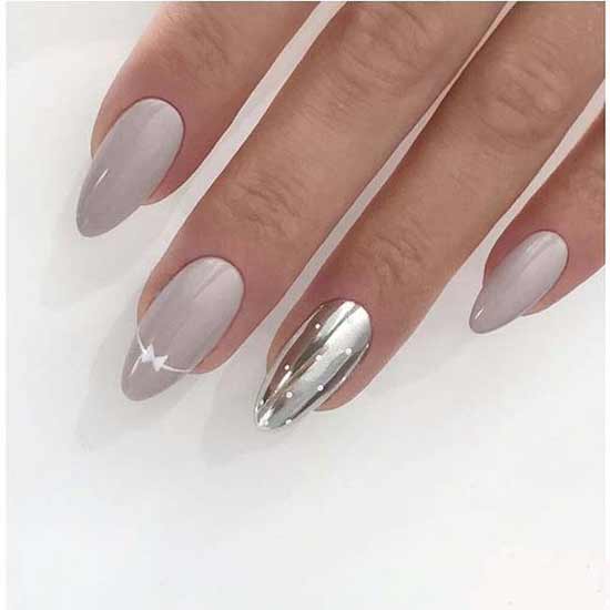 Manicure with a mirror rub