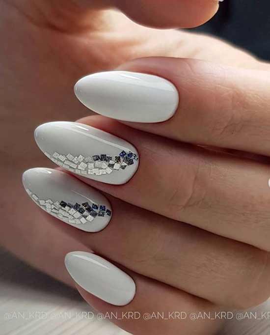 White and silver manicure