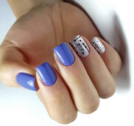 Blue with silver