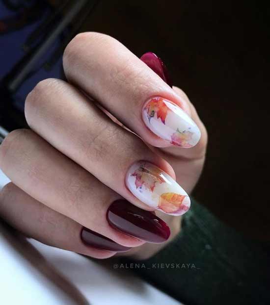 Burgundy manicure autumn