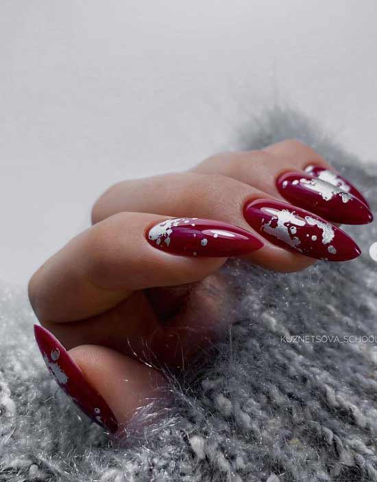 Burgundy with silver