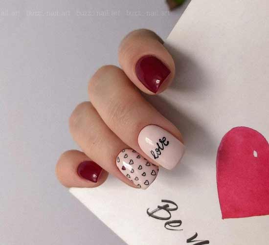 Burgundy with heart pattern