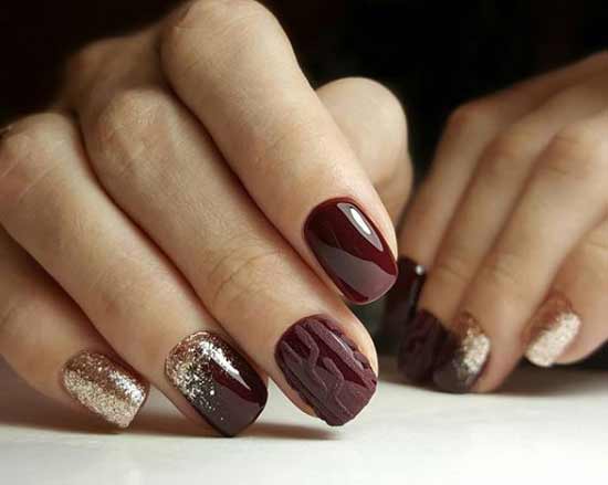 Burgundy nail design