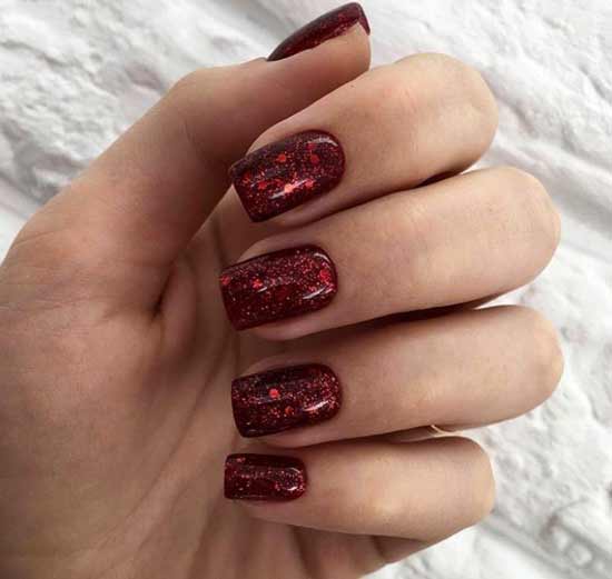 Burgundy with matching sparkles