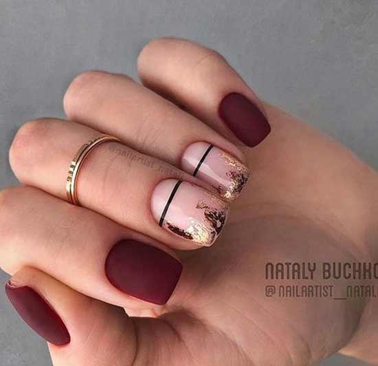 Burgundy with gold foil