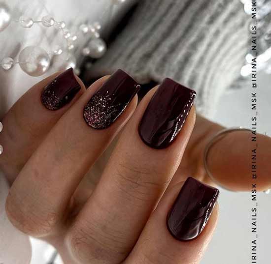 Burgundy with gold sequins