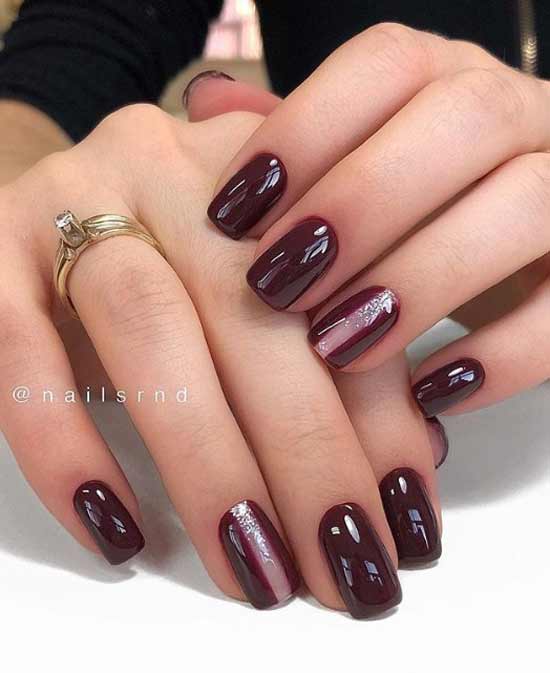 Burgundy manicure