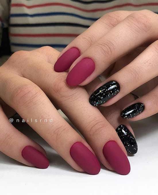 Burgundy matte manicure photo