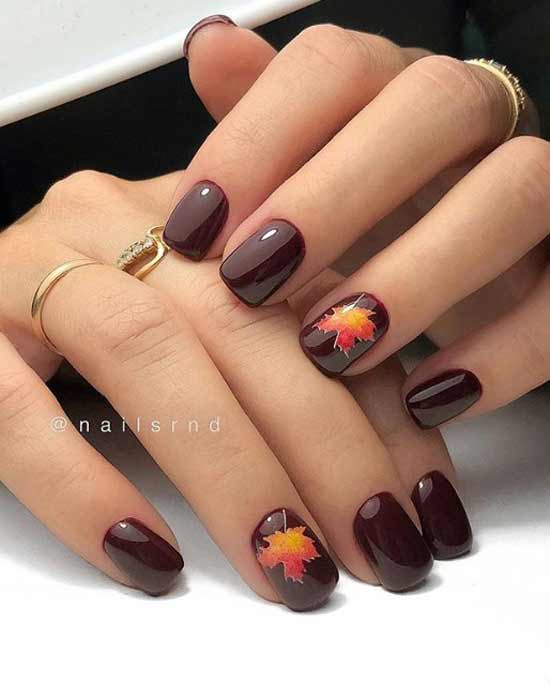 Autumn burgundy manicure