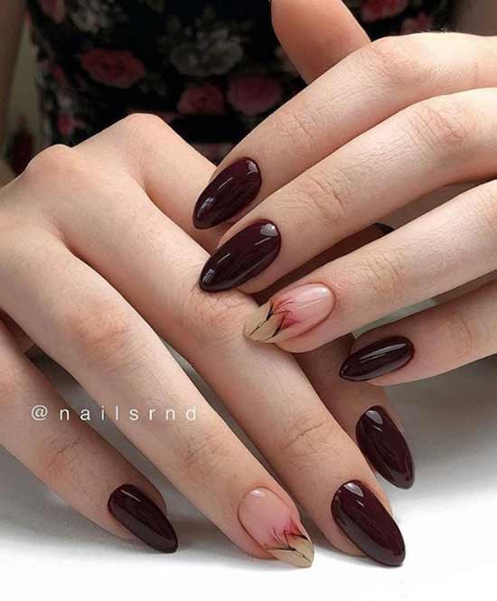 Burgundy with negative space design