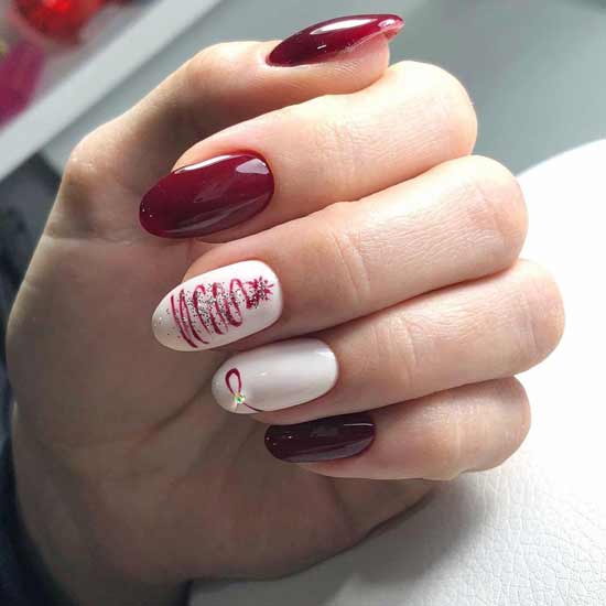 Burgundy with rhinestones and patterns