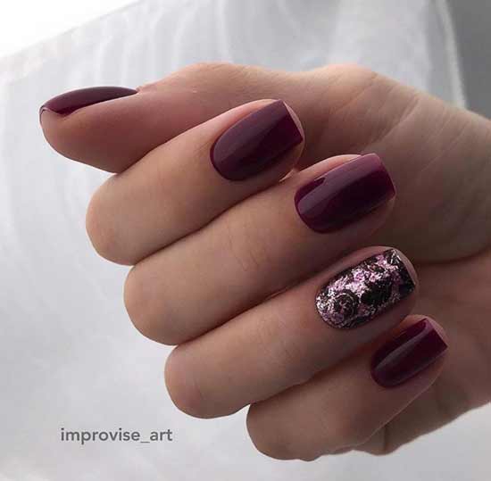 Burgundy manicure photo design