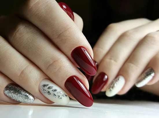 Burgundy winter manicure