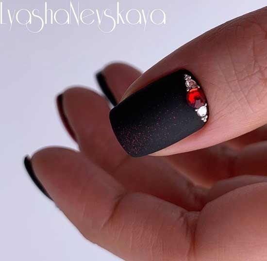 Black matte with rhinestones