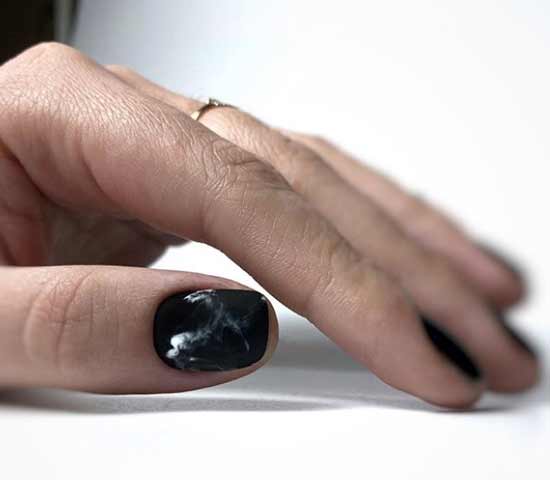 Black with imitation marble