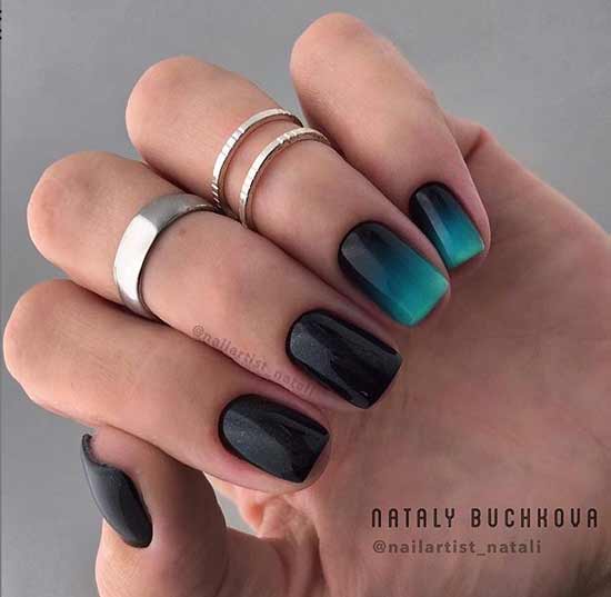 Black gradient manicure