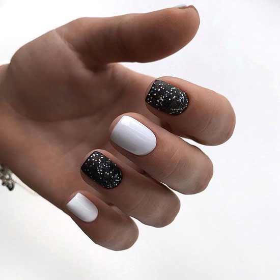 More than 55 photos of fashionable black manicure for short length nails