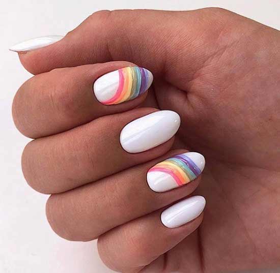 Rainbow manicure design