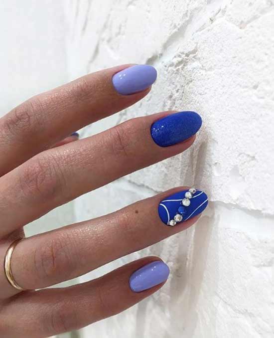 Blue and blue manicure design