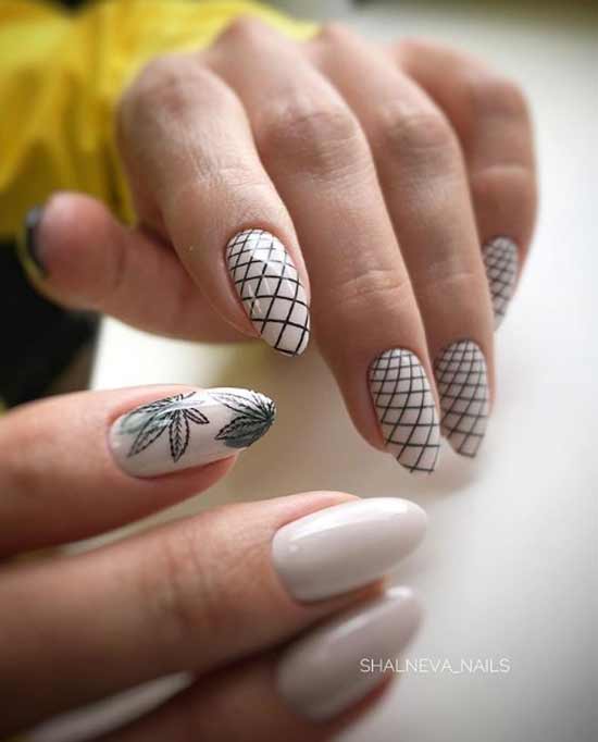 Different manicure on hands photo