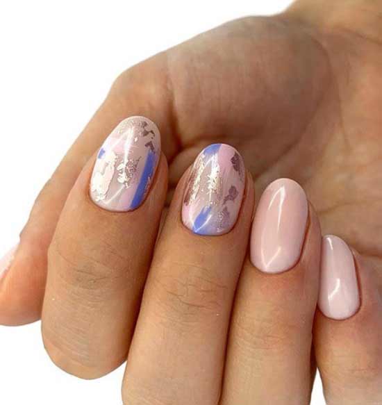 Pink manicure for short nails 2020