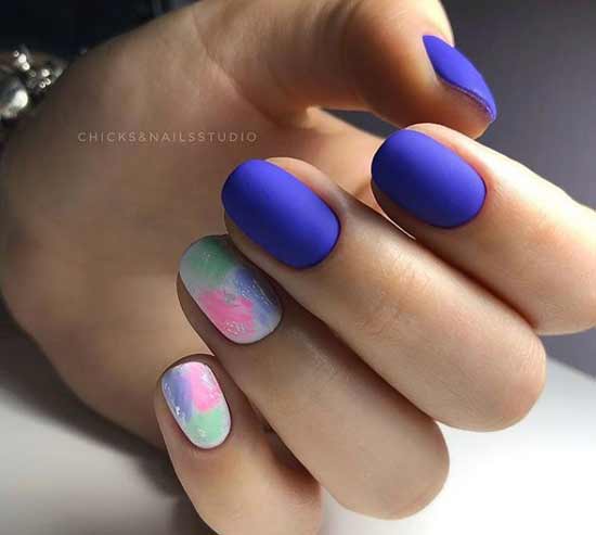 Matte Fashion Manicure Short Length Nails