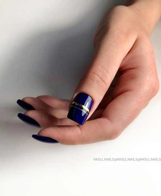 Blue with decor manicure