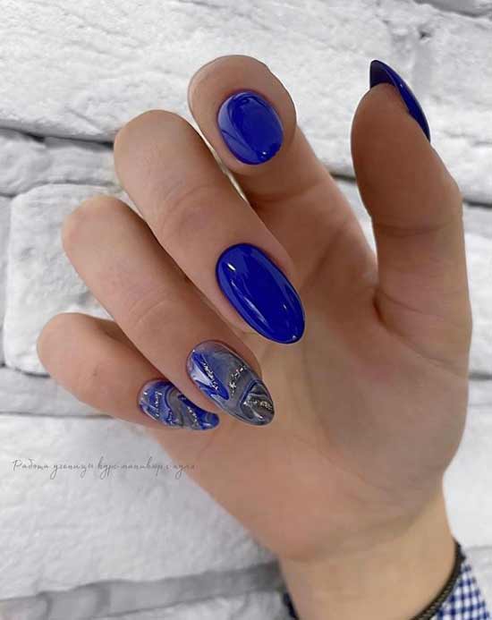 Beautiful manicure in blue tones