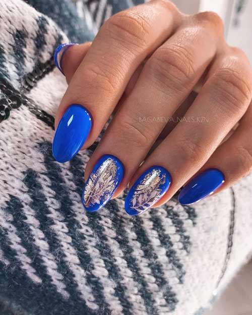 Blue with foil