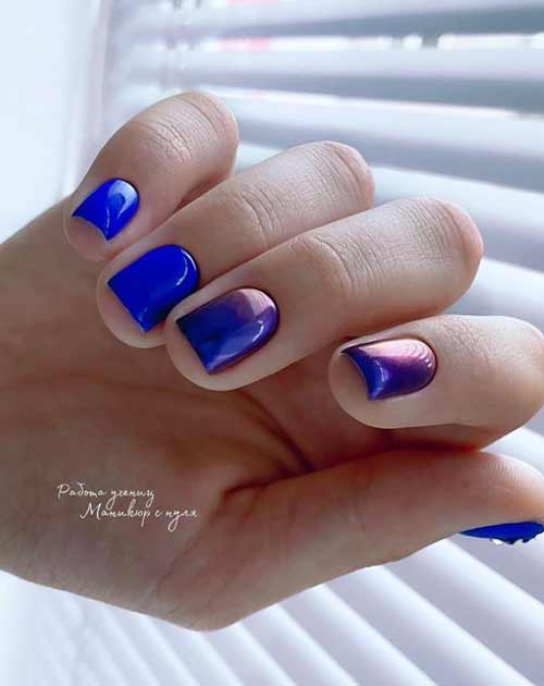 Belle couleur d'ongle bleu