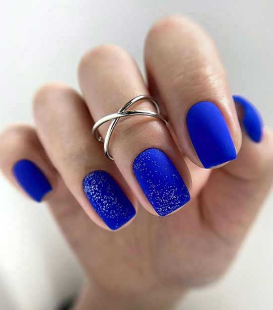 Classic blue manicure