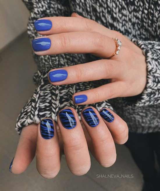 Blue with print