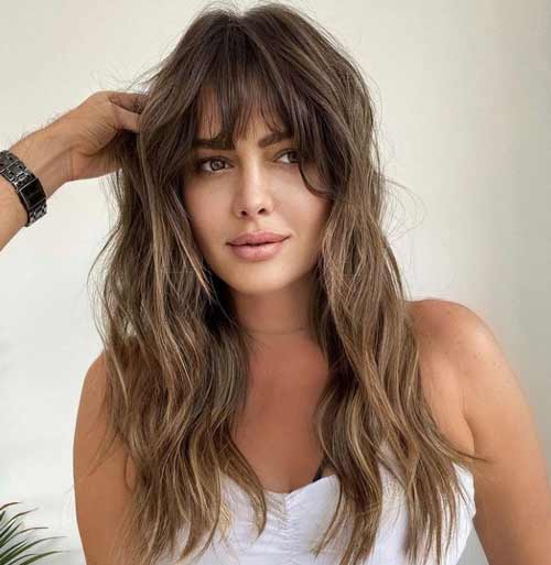 Long hair with bangs photo haircuts