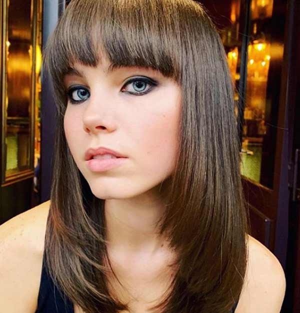 Long hair with bangs