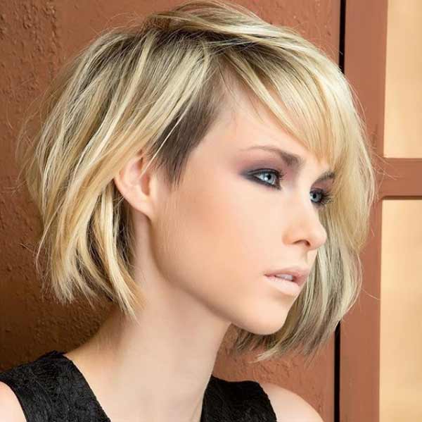 Undercut haircut with bangs