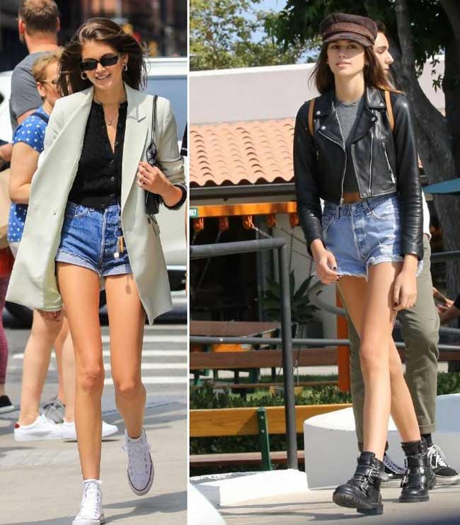 Shorts trends - looks with denim